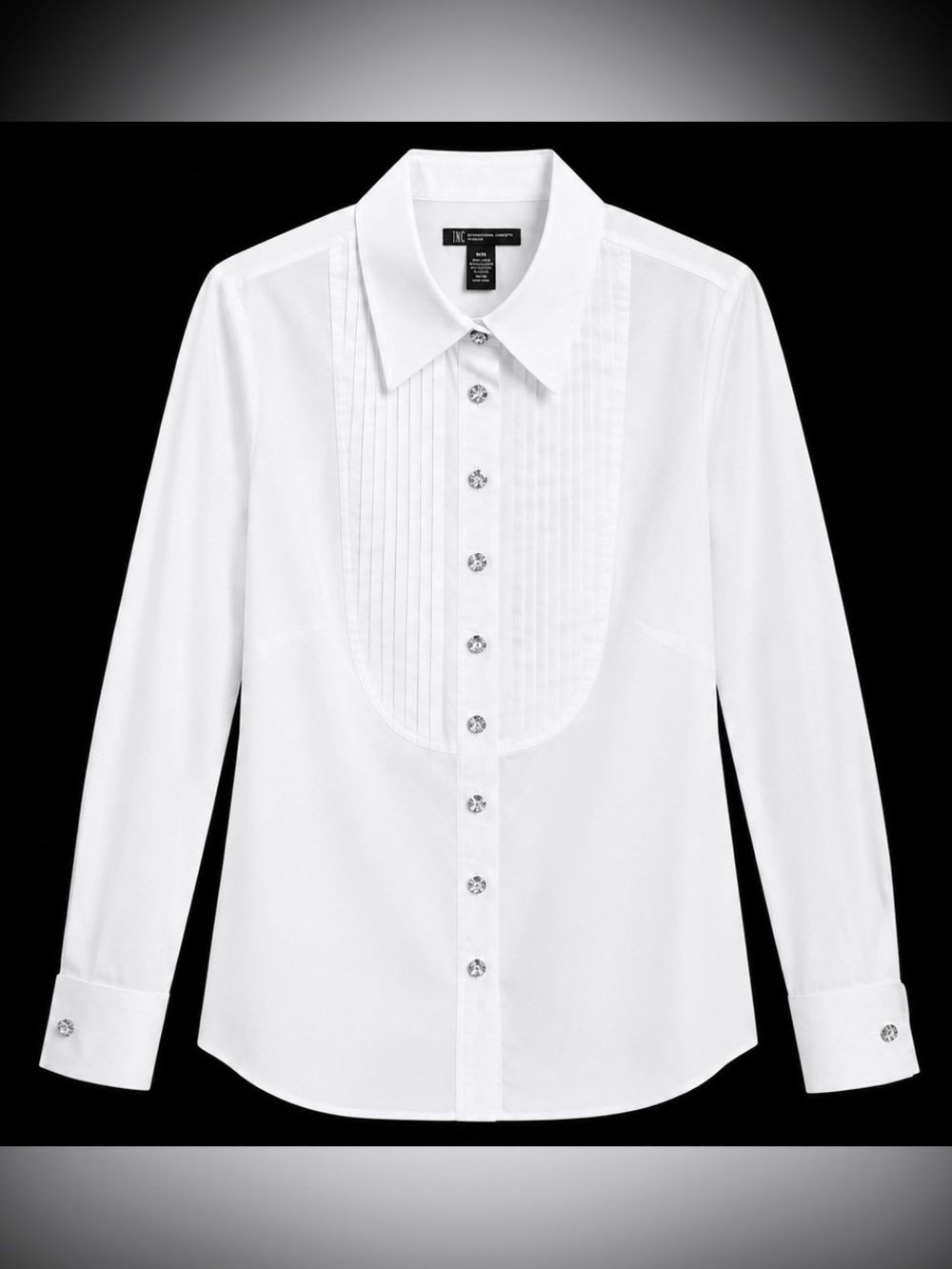 INC International Concepts White Pleated Tuxedo Shirt, Never Worn, 14W
